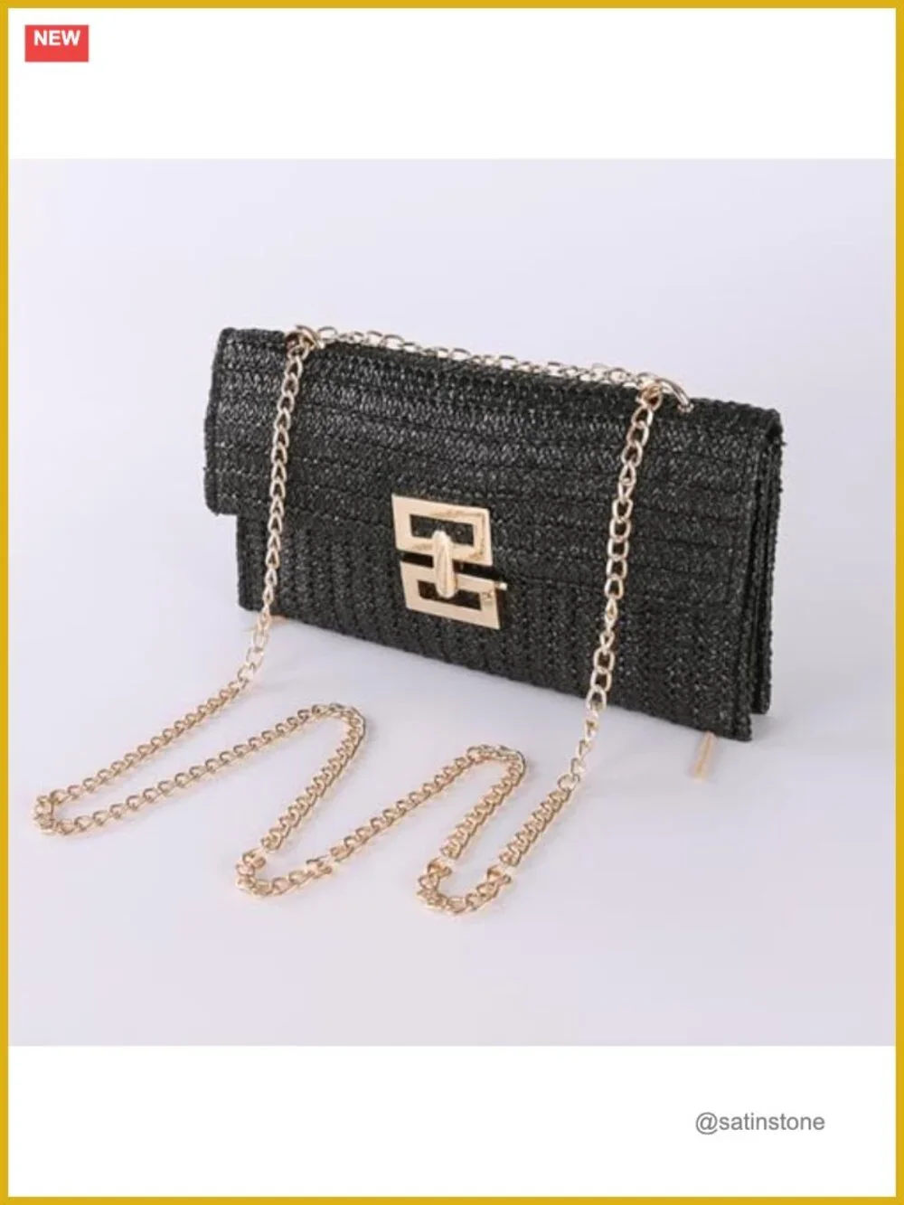 Woven Straw Clutch Purse Womens Crossbody Beach Summer Shoulder Bag